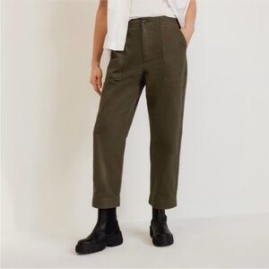 Everlane Organic Cotton Herringbone Utility Barrel Leg Size 8